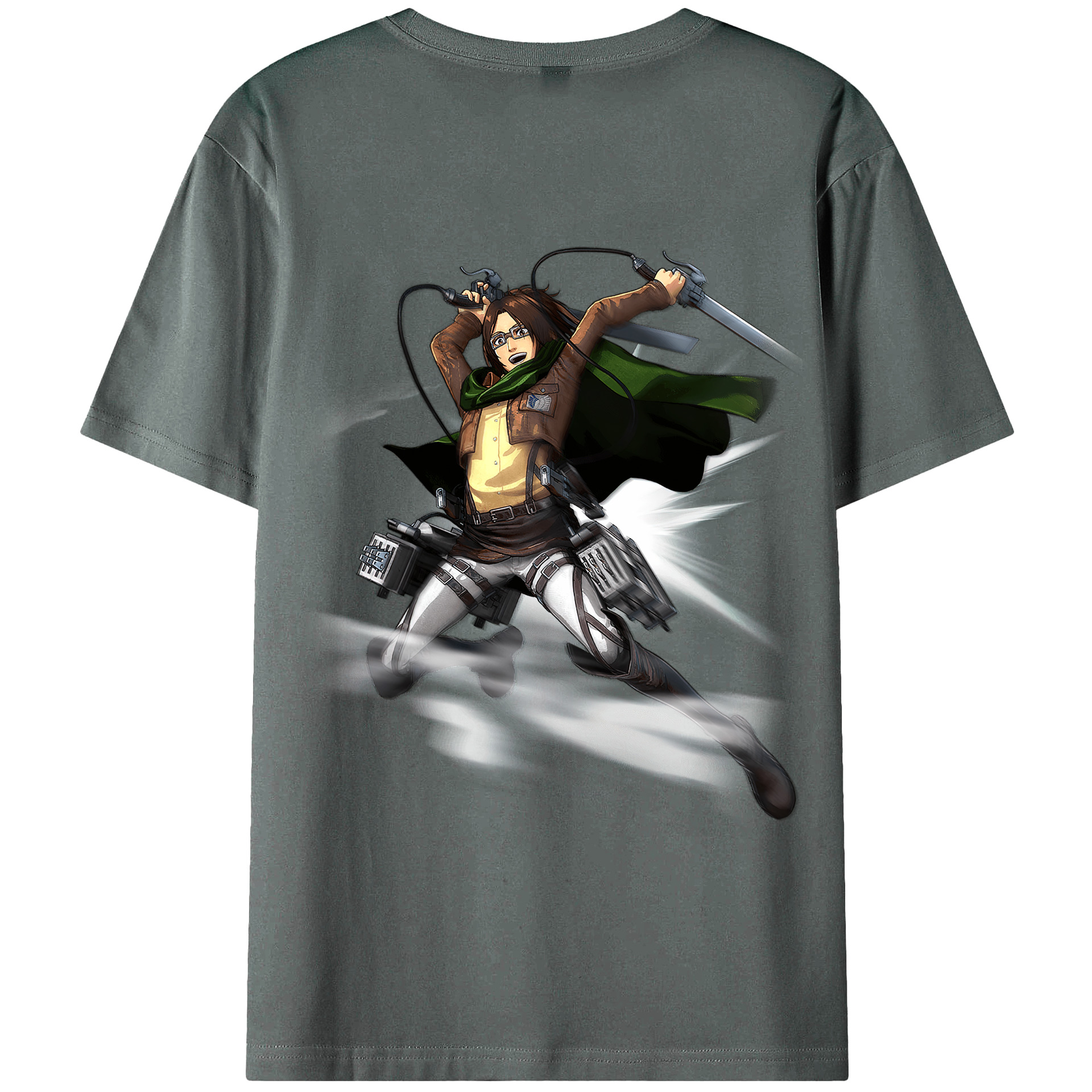 （画像用） 進撃の巨人 ハンジ·ゾエ Attack on Titan Hanji Zoe 綿100％半袖Tシャツ（背面プリント）